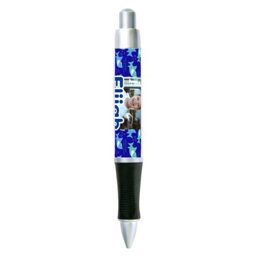 Personalized pen personalized with sharks pattern and photo and the saying "Elijah"