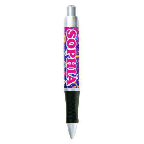 Personalized pen personalized with rainbows pattern and the saying "SOPHIA"