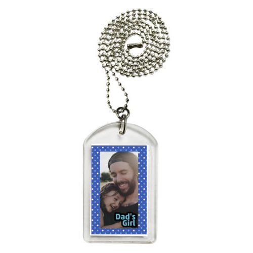 Personalized dog tag personalized with small dots pattern and photo and the saying "Dad's Girl"