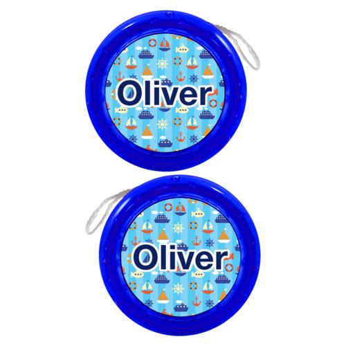 Personalized yoyo personalized with submarine pattern and the saying "Oliver"