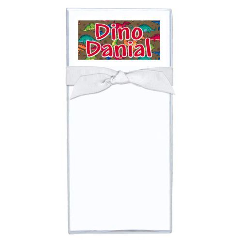 Personalized note sheets personalized with dinosaurs pattern and the saying "Dino Danial"