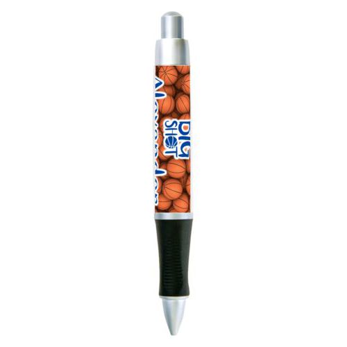 Personalized pen personalized with basketballs pattern and the sayings "big shot" and "Alexander"