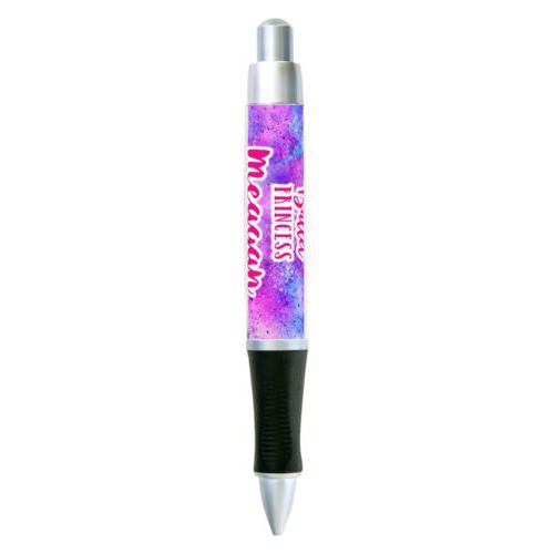 Personalized pen personalized with splatter paint pattern and the sayings "ballet princess" and "Meagan"