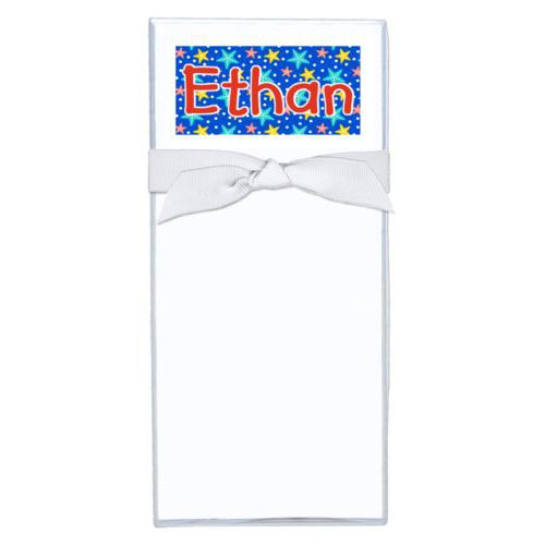 Personalized note sheets personalized with starfish pattern and the saying "Ethan"