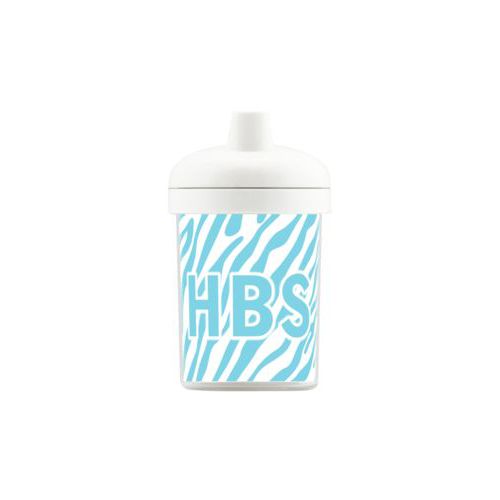 Personalized toddlercup personalized with zebra skin pattern and the saying "HBS"