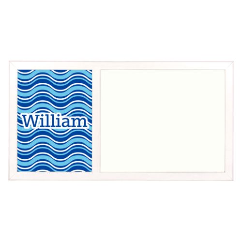 Personalized white board personalized with surge pattern and the saying "William"
