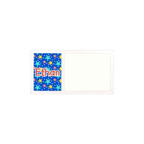 Personalized white board personalized with starfish pattern and the saying "Ethan"