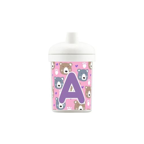 Personalized toddlercup personalized with bears pattern and the saying "A"