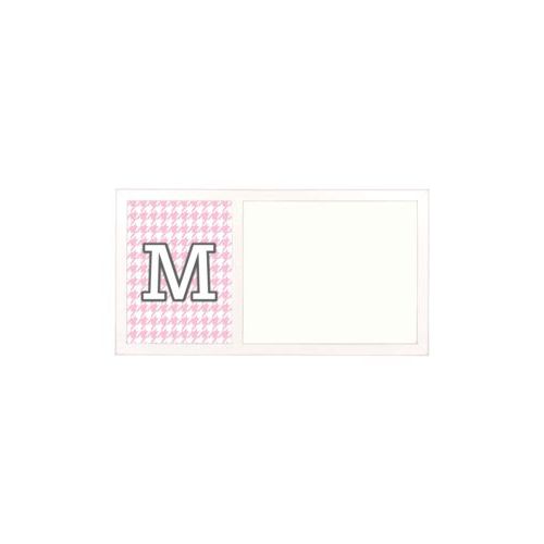 Personalized white board personalized with houndstooth pattern and the saying "M"