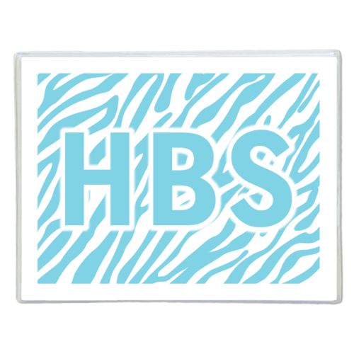 Personalized note cards personalized with zebra skin pattern and the saying "HBS"