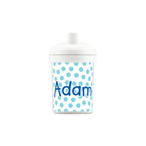 Personalized toddlercup personalized with dotted pattern and the saying "Adam"