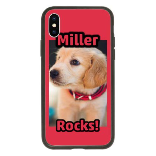 Personalized iphone x case personalized with photo and the sayings "Miller" and "Rocks!"