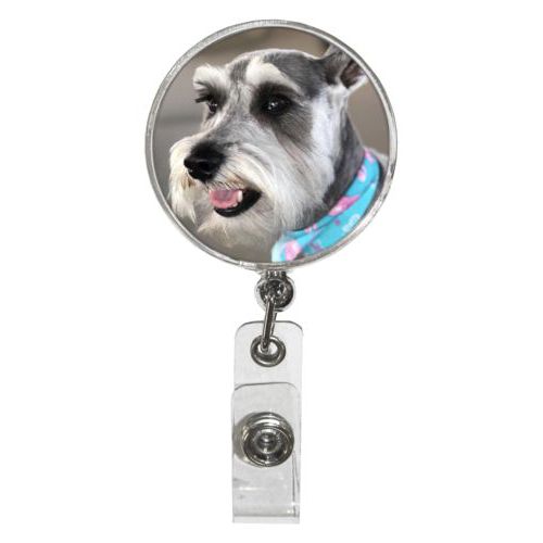 Personalized badge reel personalized with a photo
