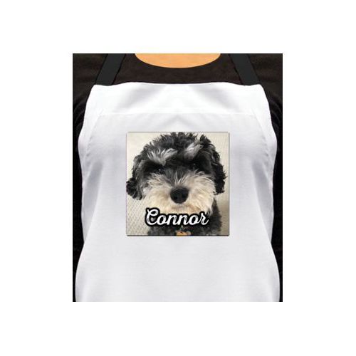 Personalized apron personalized with photo and the saying "Connor"