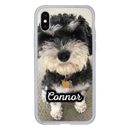 Personalized iphone x case personalized with photo and the saying "Connor"
