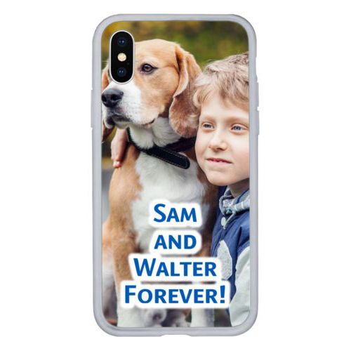 Personalized iphone x case personalized with photo and the saying "Sam and Walter Forever!"