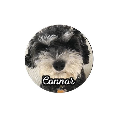 Personalized coaster personalized with photo and the saying "Connor"