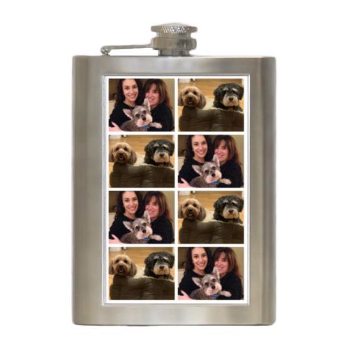 Personalized 8oz flask personalized with photos