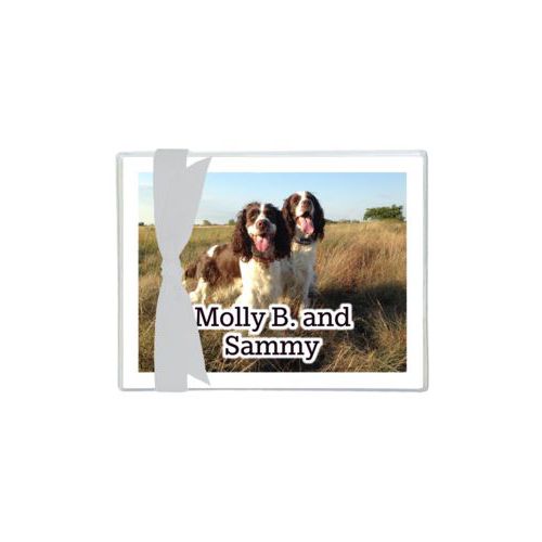 Personalized note cards personalized with photo and the saying "Molly B. and Sammy"