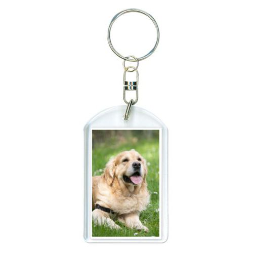 Personalized plastic keychain personalized with photo