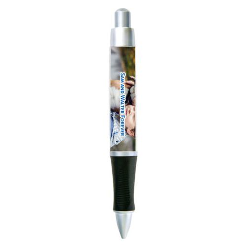 Personalized pen personalized with photo and the saying "Sam and Walter Forever"