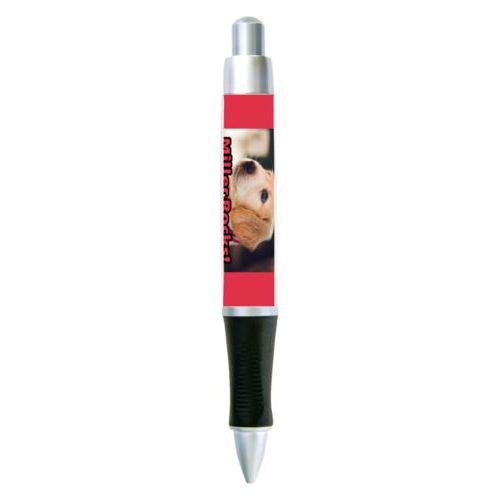 Personalized pen personalized with photo and the saying "Miller Rocks!"