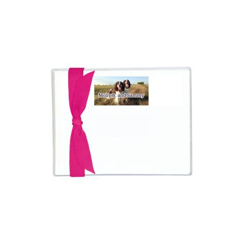 Personalized flat cards personalized with photo and the saying "Molly B. and Sammy"