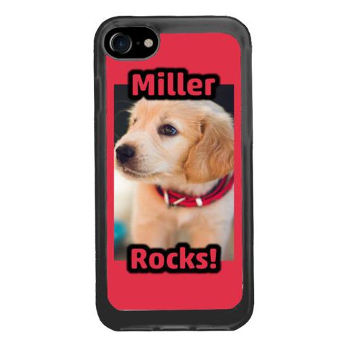 Personalized iphone 7 case personalized with photo and the sayings "Miller" and "Rocks!"