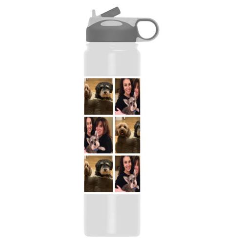 Insulated stainless steel water bottle personalized with photos