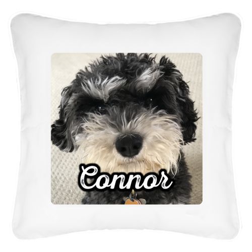Personalized pillow personalized with photo and the saying "Connor"
