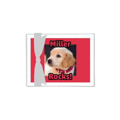 Personalized note cards personalized with photo and the sayings "Miller" and "Rocks!"