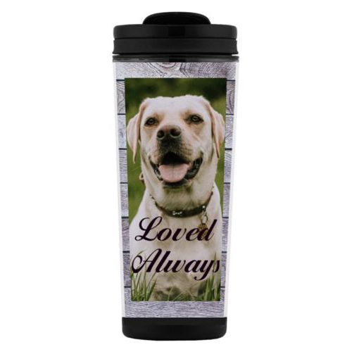 Tall mug personalized with In Memory
