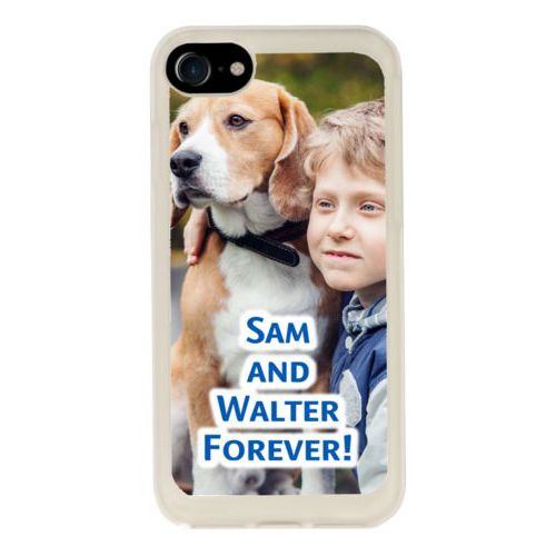Personalized iphone 7 case personalized with photo and the saying "Sam and Walter Forever!"