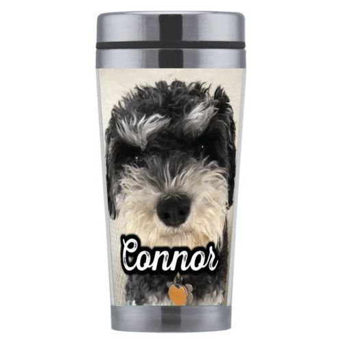 Personalized coffee mug personalized with photo and the saying "Connor"