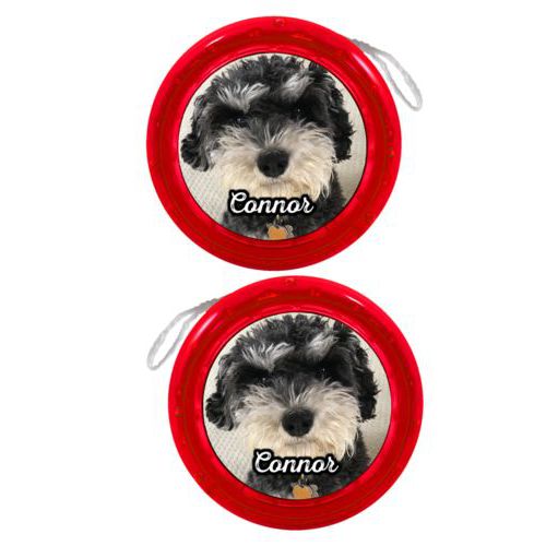 Personalized yoyo personalized with photo and the saying "Connor"