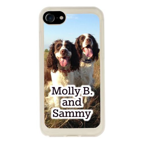 Personalized iphone 7 case personalized with photo and the saying "Molly B. and Sammy"