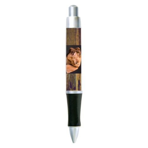 Personalized pen personalized with brown rustic pattern and photo