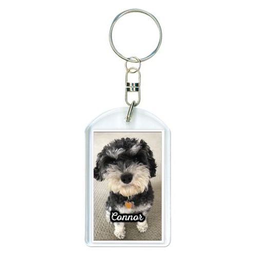 Personalized keychain personalized with photo and the saying "Connor"