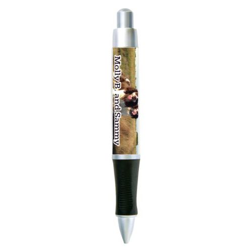Personalized pen personalized with photo and the saying "Molly B. and Sammy"