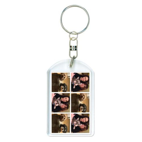 Personalized plastic keychain personalized with photos