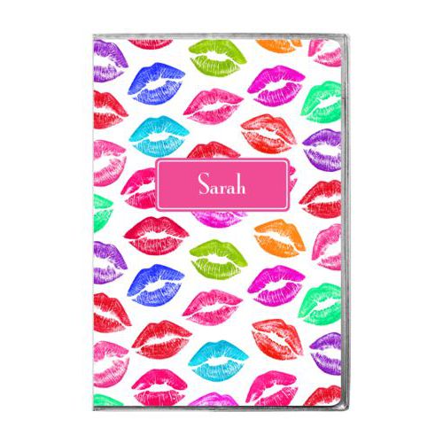 Personalized journal personalized with smooch pattern and name in paparte pink