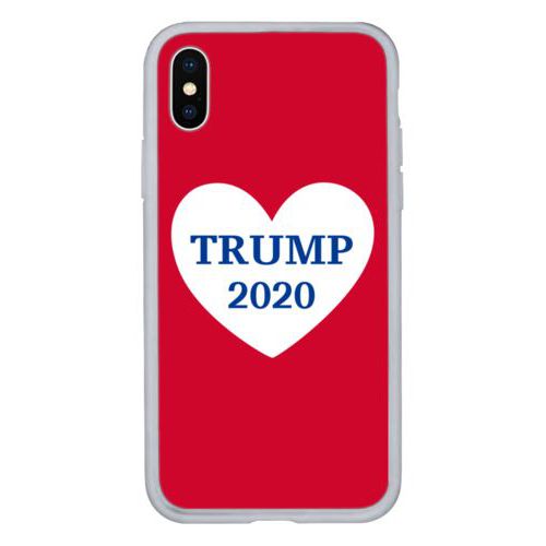 Custom protective phone case personalized with "Trump 2020" in heart design