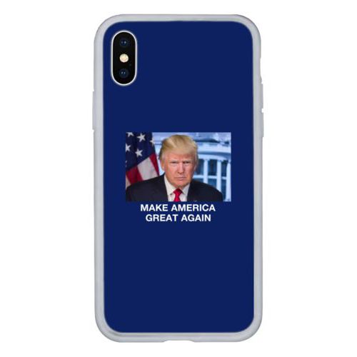 Custom protective phone case personalized with Trump photo with "Make America Great Again" design