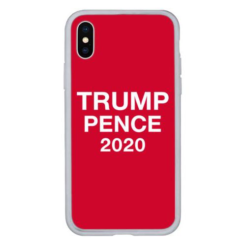 Personalized phone case personalized with "Trump Pence 2020" on red design