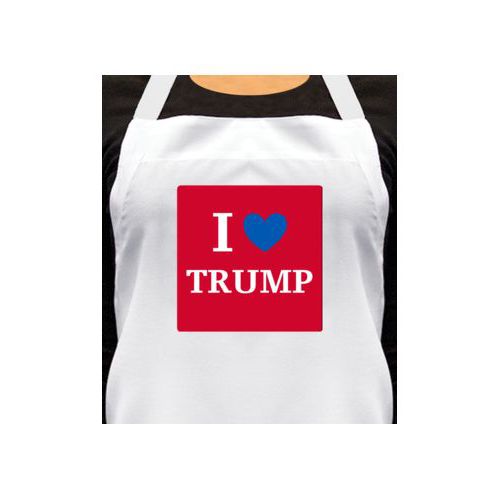 Custom apron personalized with "I Love TRUMP" design