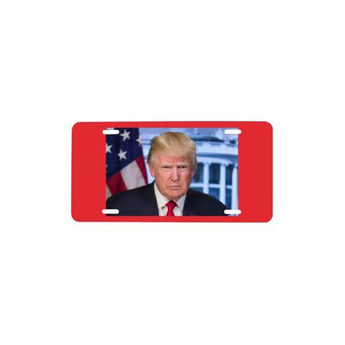 Personalized license plate personalized with Trump photo design