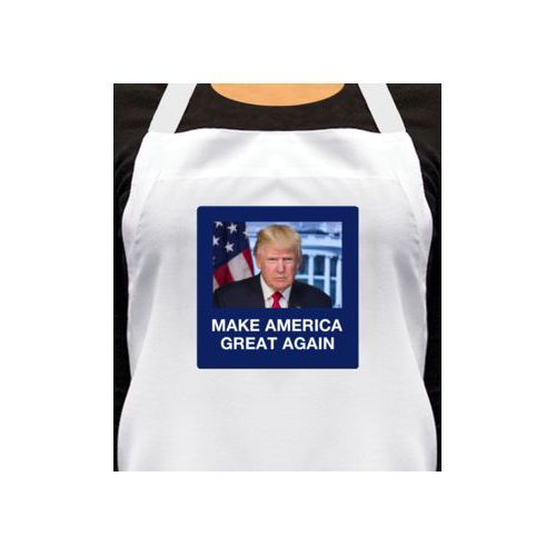 Personalized apron personalized with Trump photo with "Make America Great Again" design