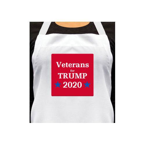 Personalized apron personalized with "Veterans for Trump 2020" design