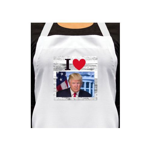 Personalized apron personalized with "I Love Trump" with photo design
