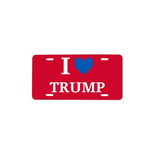 Personalized license plate personalized with "I Love TRUMP" design